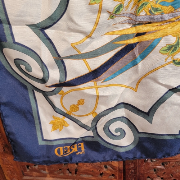 Fred Paris Silk Scarf with Parrots, 34in x 34in - Picture 10 of 12